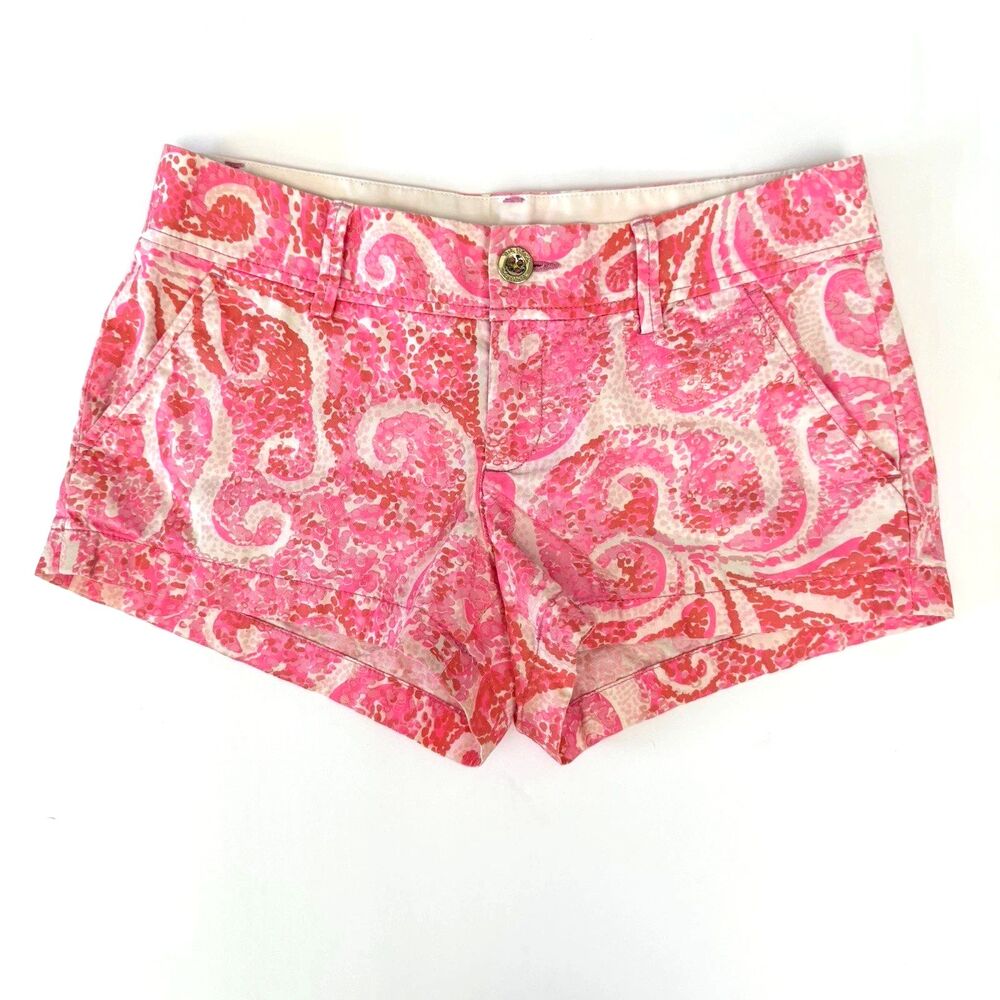 Lilly Pulitzer The Walsh Pink Pout Paisley Shorts Size 4